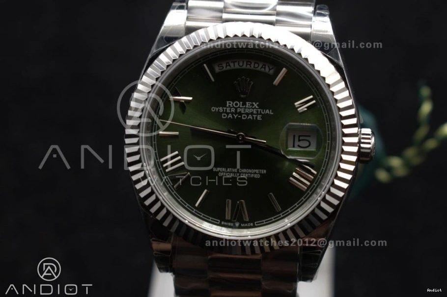 Dial Green on GSF Bracelet DayDate SS Bezel A2836 Gain 40 Roman President Weight 0418
